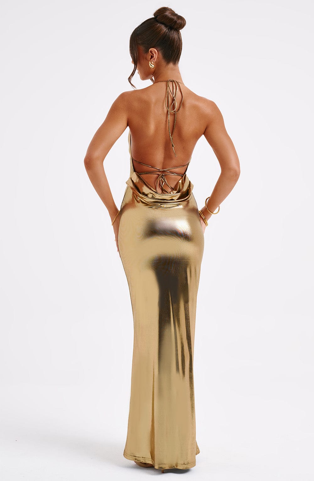 gold metallic dress