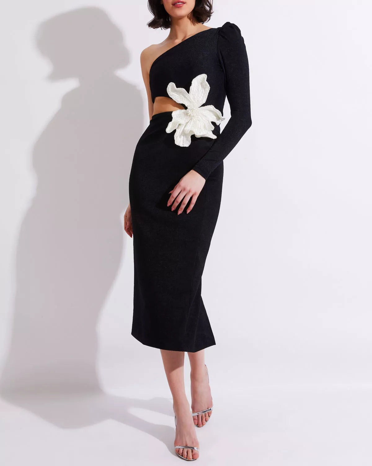 flower appliqué dress