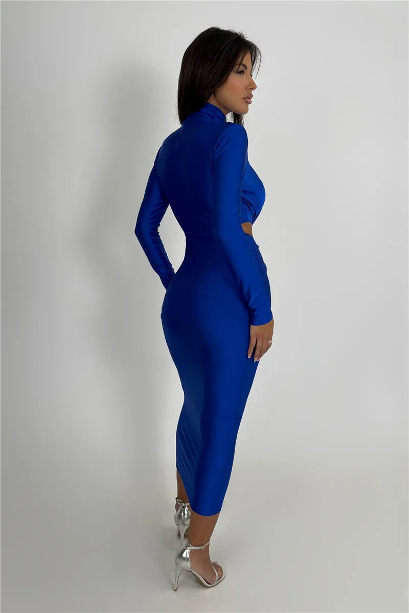 royal blue midi dress