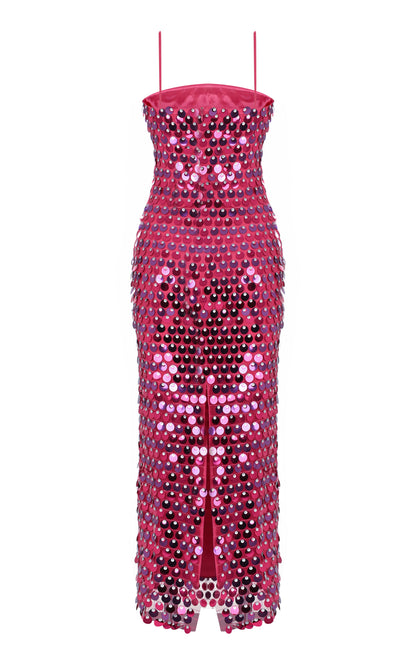 pink prom dress sequin