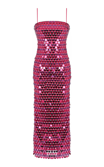 pink prom dress with sequins