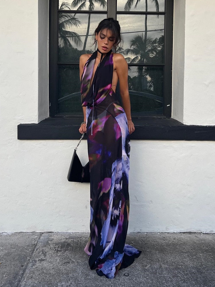 purple maxi dress