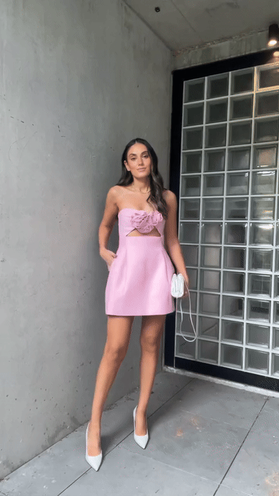 floral applique dress