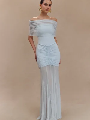 Off Shoulder Mesh Dress